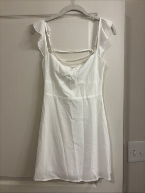 Princess Polly White Lace-Up Back Mini Dress